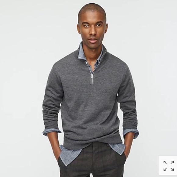🆕 J Crew Half Zip Gray Sweater - Picture 3 of 9